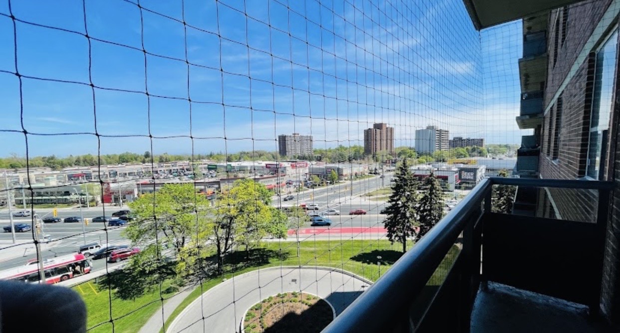 Balcony bird netting installed by Pigeon Defenders